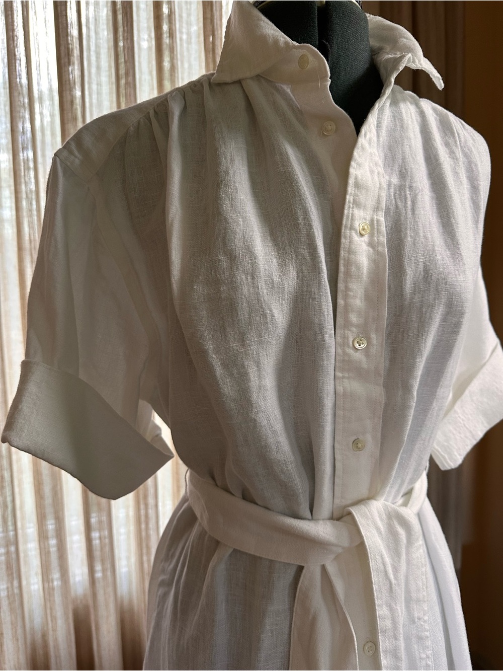 Polo by Ralph Lauren White Button-Front Midi Shirt Dress - Picture 4 of 7